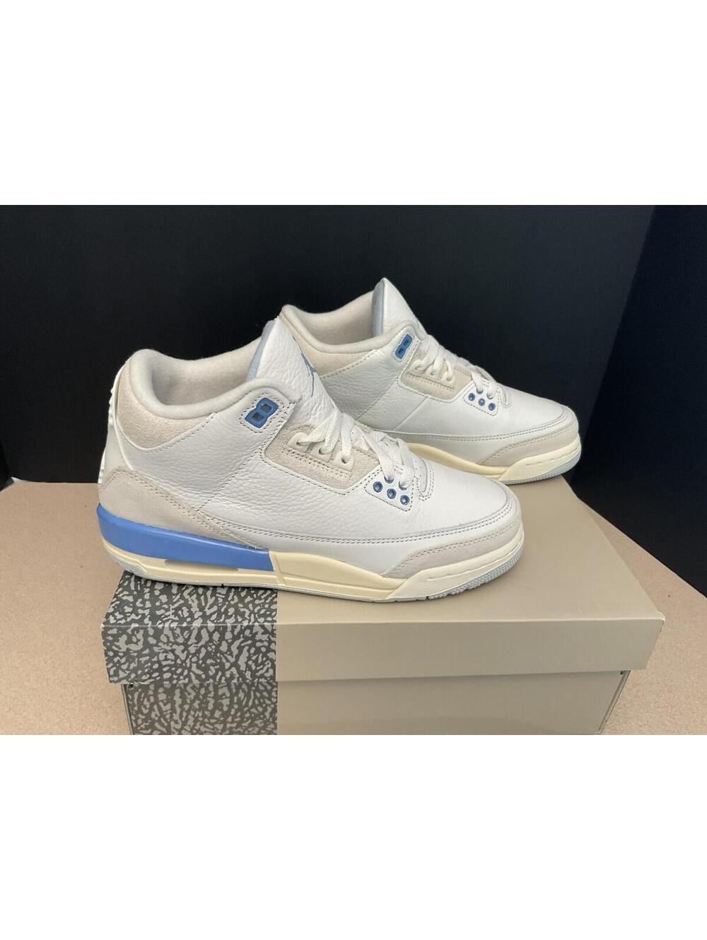 New! Youth’s Nike Air Jordan 3 Retro (GS) Summit White/Hydrogen Blue Shoes. 5.5Y